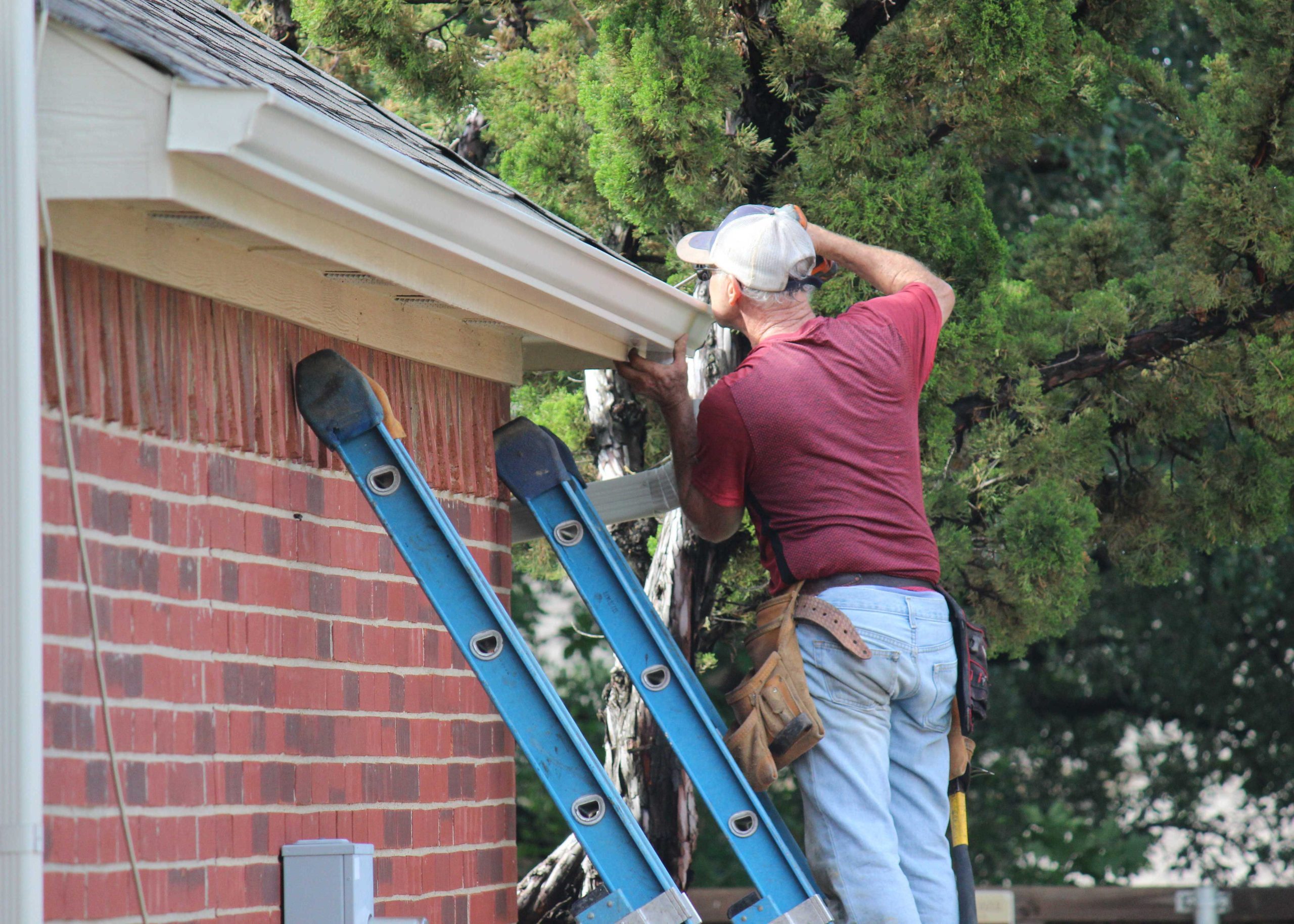 Emergency roof repair services in Sebastian, FL is performed on a residential home.